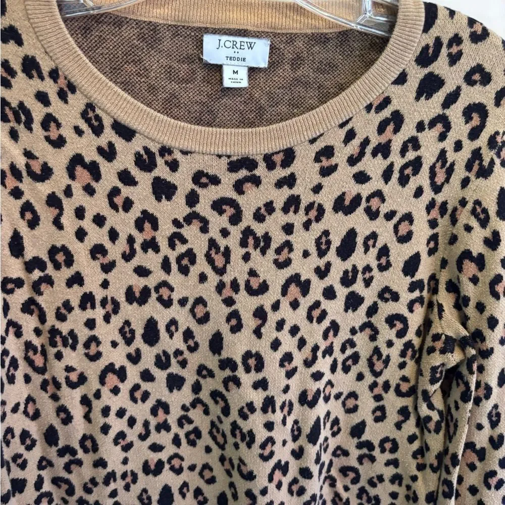 J. Crew Tan and Black Leopard Print Sweater